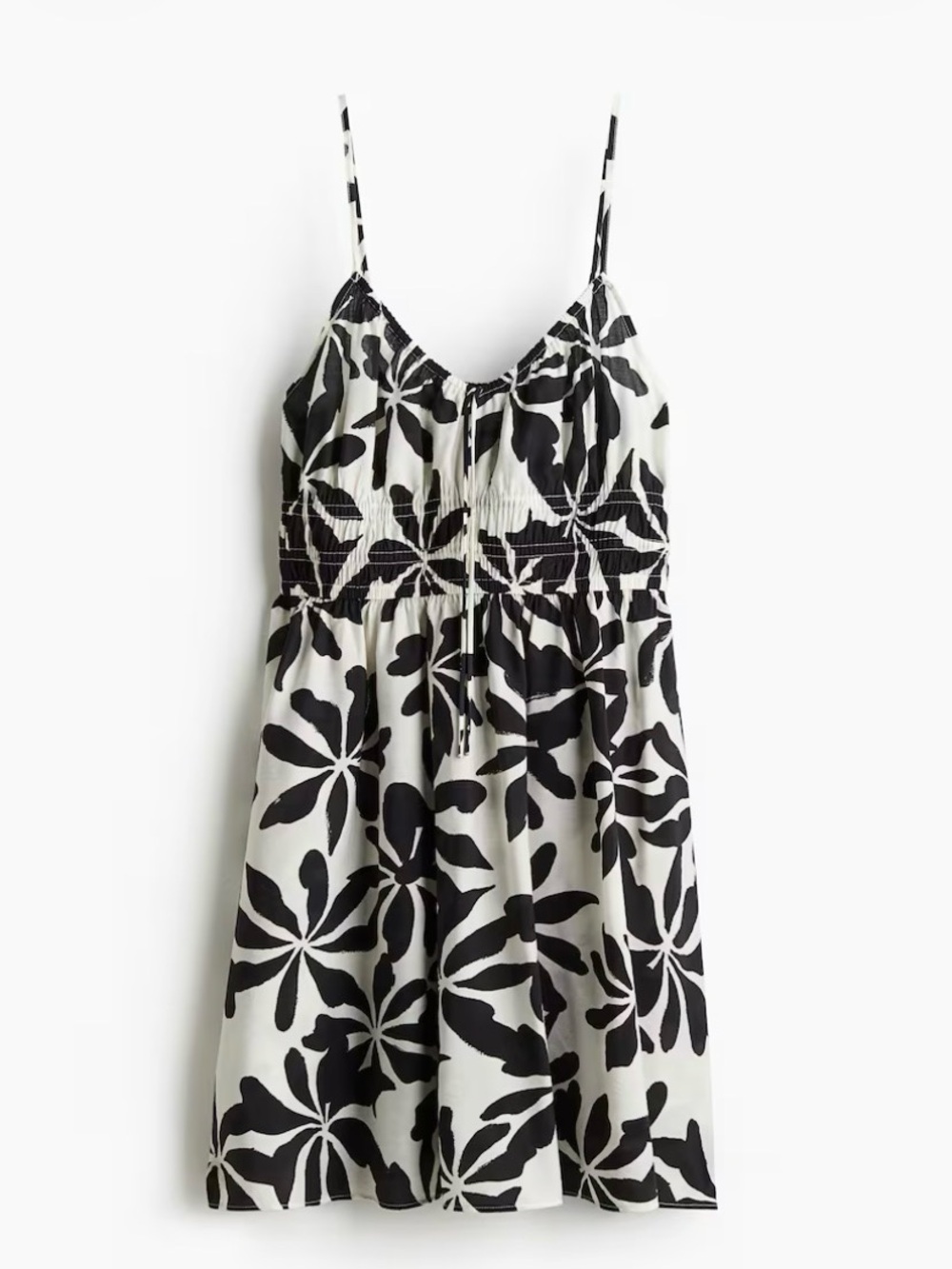 H&M Black and White Floral Mini Dress